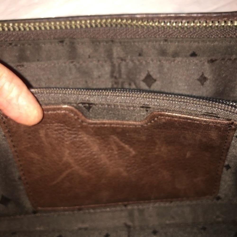 Fossil brown leather and python embossed wallet - image 8